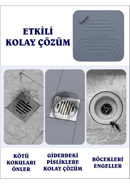 Gri Renk Kötü Koku Önleyici Silikon Mat Banyo Mutfak Lavabo Balkon Gider Tıpası Kapağı Böcek Önleyici Kapak modelleri