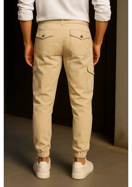 Erkek Trend Günlük Lastikli Taş Taktik Kargo Pantolon