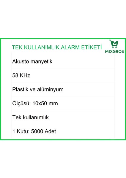Akusto Manyetik Dr Barkodlu Alarm Etiketi 1 Kutu: 5000 Adet fırsatları