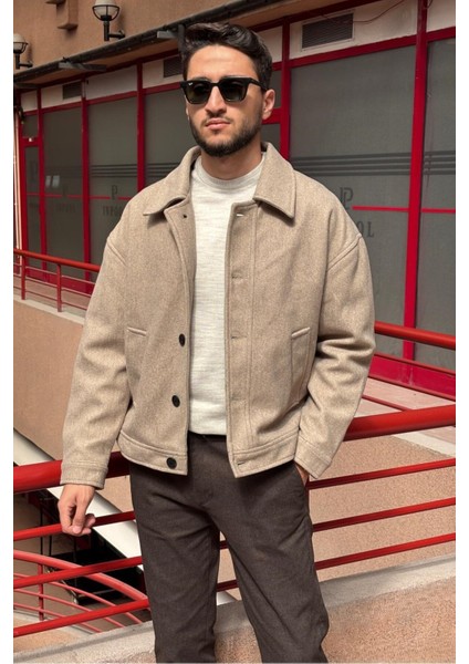 Gömlek Yaka, Oversize-Fit, Old Money Culture, Düğmeli, Kaşe Kumaş Ceket 24USEC05 modelleri