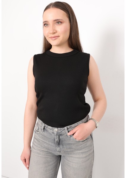 Kaşkorse Sıfır Kol Bisiklet Yaka Atlet Bluz