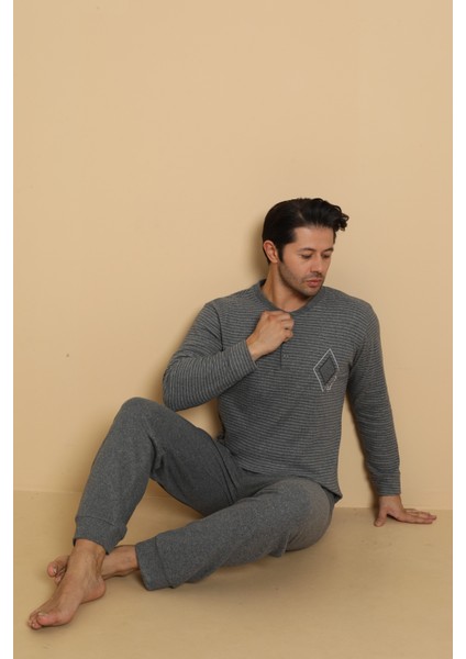 Flk 7008 Interlok Kışlık Pijamalı Erkek Pijama Takımı fırsatları