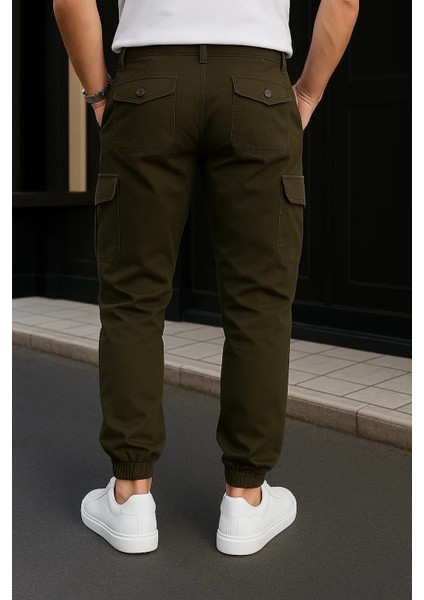 Erkek Günlük Trend Lastikli Haki Kargo Pantolon indirimleri