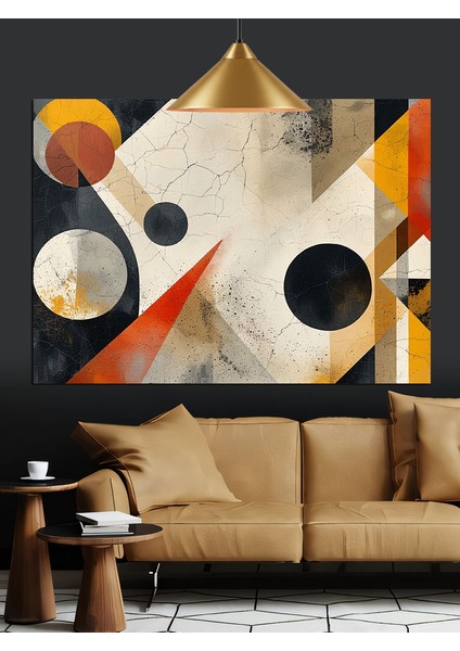 Geometrik Desen Soyut Sanat Dekoratif Kanvas - Mdf Ahşap Tablo fiyatları