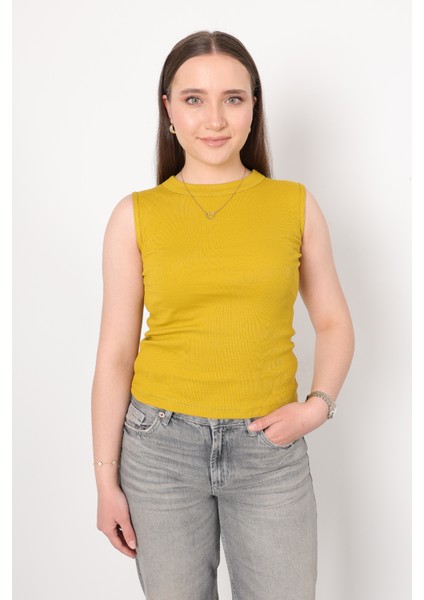 Kaşkorse Sıfır Kol Bisiklet Yaka Atlet Bluz