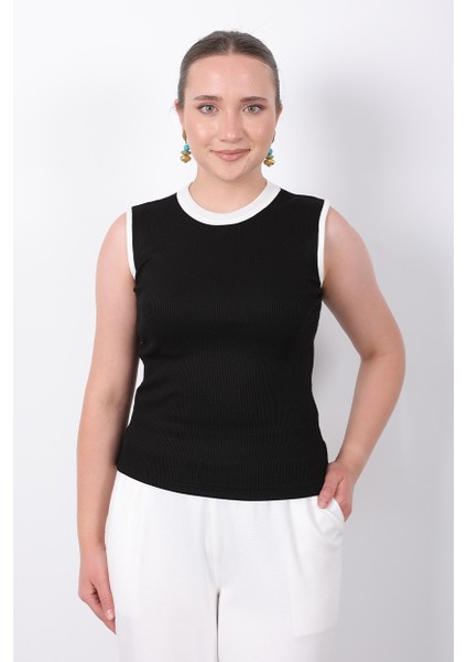 Kaşkorse Sıfır Kol Bisiklet Yaka Atlet Bluz