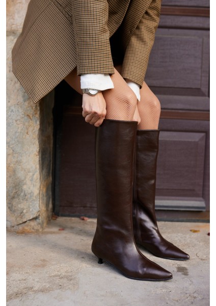 Marry Kadın Kahve Mını Topuklu Çizme fırsatları