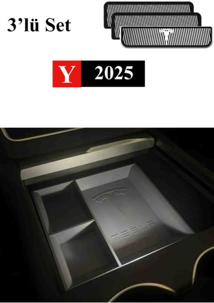 Tesla Model Y Juniper Arka Havalandırmalar Için Koruma Kapakları - 3'lü Set ve Orta Konsol Düzenleyici