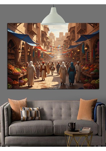 Tarihi Çarşı Dekoratif Kanvas - Mdf Ahşap Tablo fiyatları