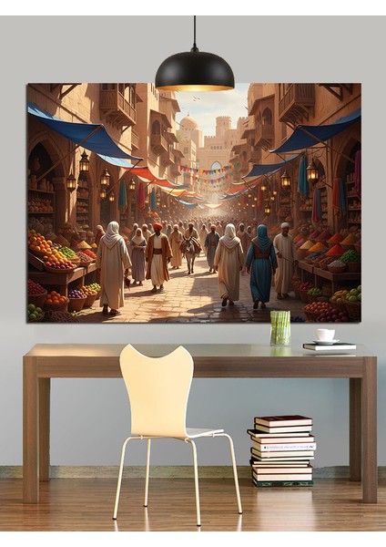 Tarihi Çarşı Dekoratif Kanvas - Mdf Ahşap Tablo modelleri