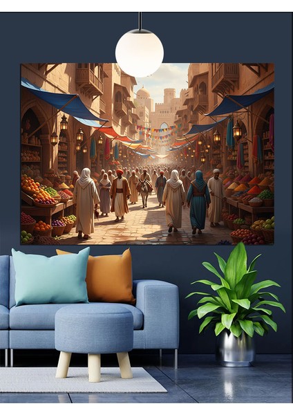 Tarihi Çarşı Dekoratif Kanvas - Mdf Ahşap Tablo fırsatları