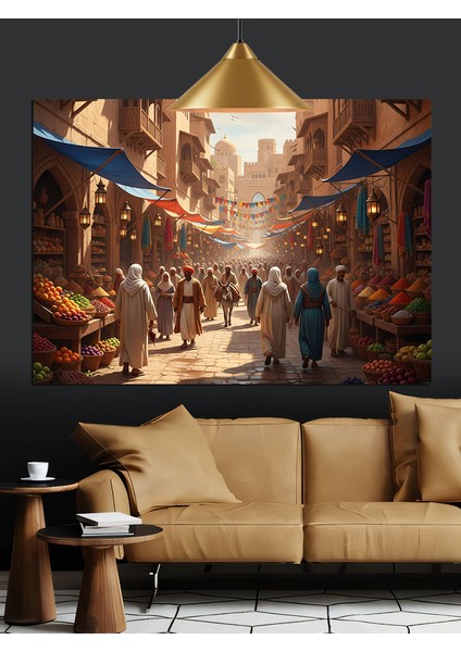 Tarihi Çarşı Dekoratif Kanvas - Mdf Ahşap Tablo indirimleri