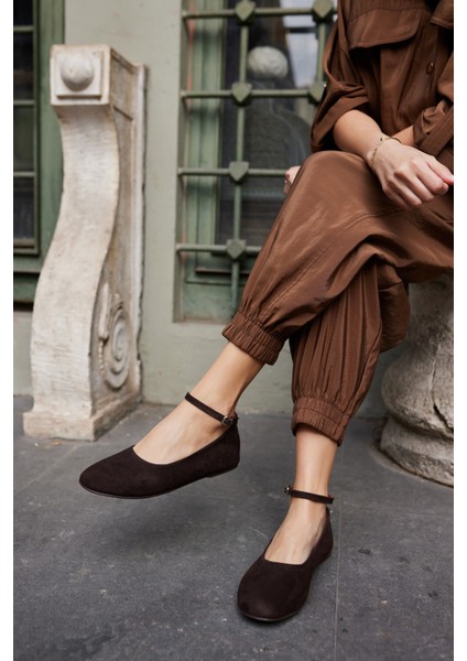 Silva Kadın Kahve Gercek Suet Atkı Detay Babet fiyatları