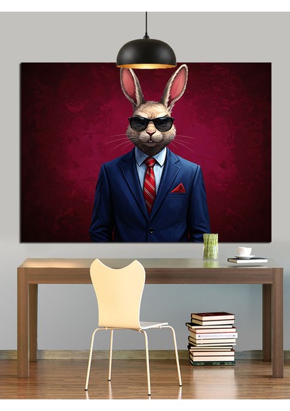 Tavşan Takım Elbiseli Dekoratif Kanvas - Mdf Ahşap Tablo modelleri