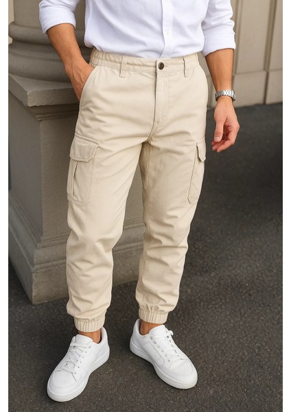 Erkek Günlük Trend Lastikli Taş Taktik Kargo Pantolon