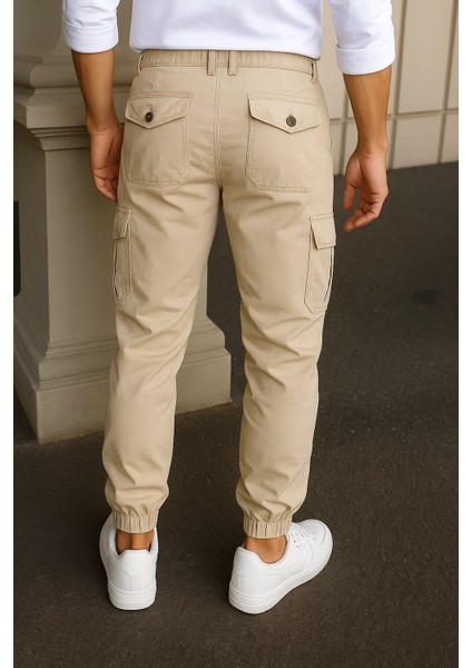 Erkek Günlük Trend Lastikli Taş Taktik Kargo Pantolon