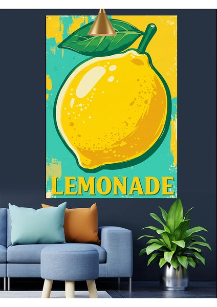 Sarı Limonata Meyve Içeceği Ilanı Dekoratif Kanvas - Mdf Ahşap Tablo modelleri