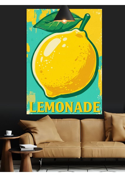 Sarı Limonata Meyve Içeceği Ilanı Dekoratif Kanvas - Mdf Ahşap Tablo fırsatları