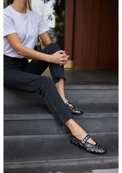 Mikel Kadın Bordo Gercek Deri Kapsul Detay Babet modelleri