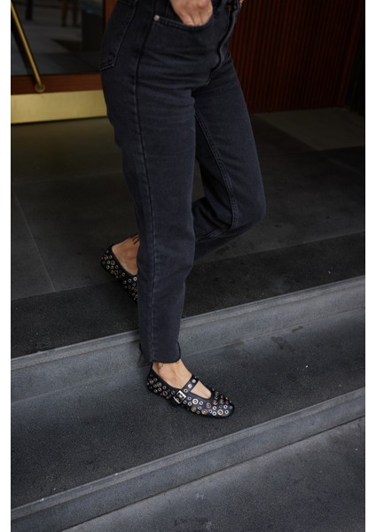 Mikel Kadın Bordo Gercek Deri Kapsul Detay Babet