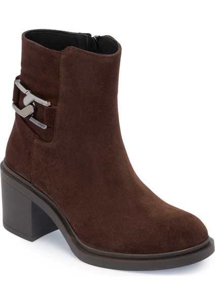 Kahve Hakiki Süet Deri Kadın Casual Bot - K24K1BT67746-B85