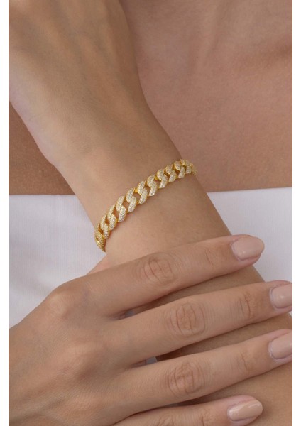 Altın Kaplama 925 Ayar Gümüş Gurmet Bileklik