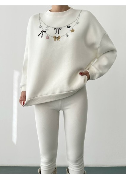 Kolye Baskılı Sweatshirt