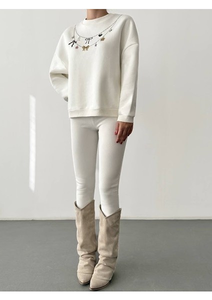 Kolye Baskılı Sweatshirt fiyatları