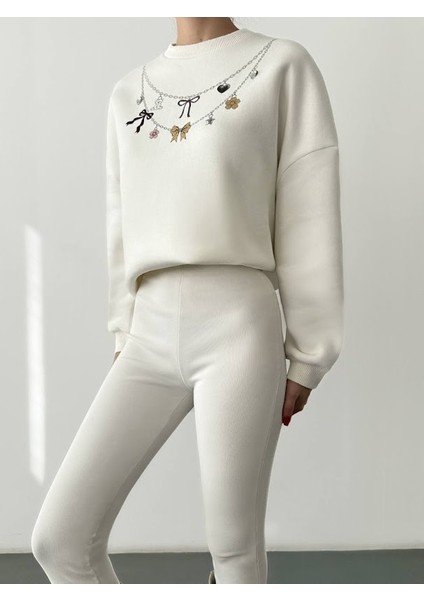 Kolye Baskılı Sweatshirt modelleri