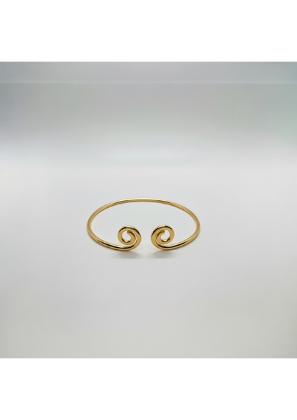 El Yapımı Saf Pirinç Spiral pazu Bilekliği - Ayarlanabilir Kol Kelepçesi ArmCuff - Boho Şık fiyatları