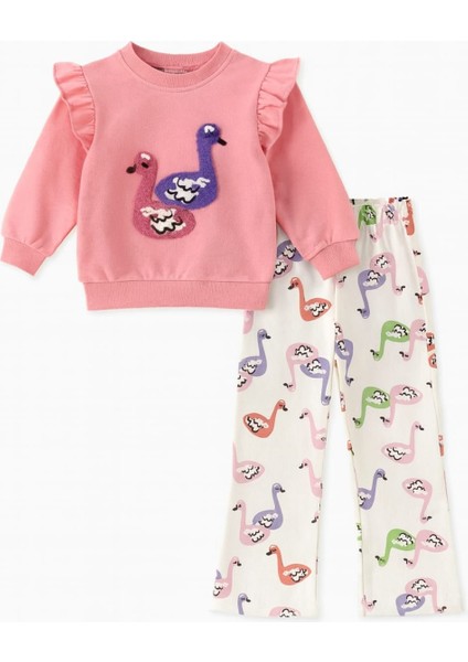 Kuğu Baskılı Kız Çocuk Takım fiyatları
