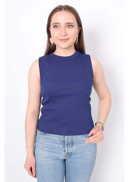 Kaşkorse Sıfır Kol Bisiklet Yaka Atlet Bluz