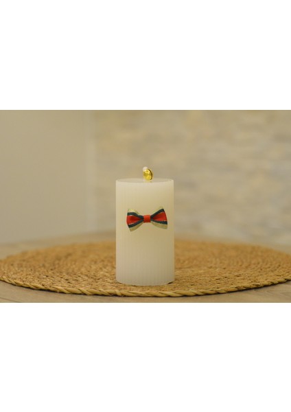 Yılbaşı Temalı El Yapımı Dekoratif Oluklu Silindir Mum Seti 2’li – 10CM / – Uzun Yanış Süreli - Hediyelik- El Yapımı fiyatları