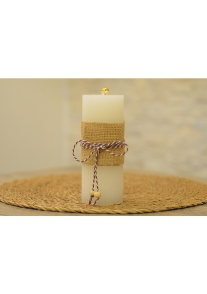 Yılbaşı Temalı El Yapımı Dekoratif Oluklu Silindir Mum Seti 2’li – 10CM / – Uzun Yanış Süreli - Hediyelik- El Yapımı modelleri