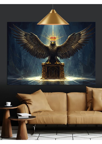Yükselen Kral Kartal Dekoratif Kanvas - Mdf Ahşap Tablo fiyatları