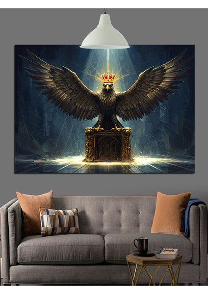 Yükselen Kral Kartal Dekoratif Kanvas - Mdf Ahşap Tablo fırsatları