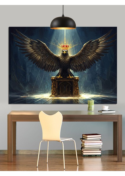 Yükselen Kral Kartal Dekoratif Kanvas - Mdf Ahşap Tablo indirimleri
