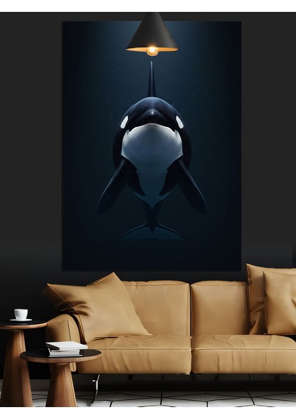 Okyanusta Balina Dekoratif Kanvas - Mdf Ahşap Tablo modelleri