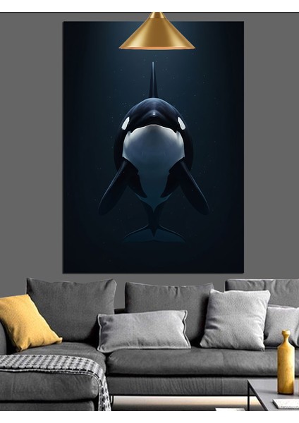 Okyanusta Balina Dekoratif Kanvas - Mdf Ahşap Tablo fırsatları