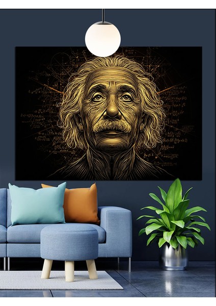 Einstein'ın Bilge Yüzü Dekoratif Kanvas - Mdf Ahşap Tablo modelleri
