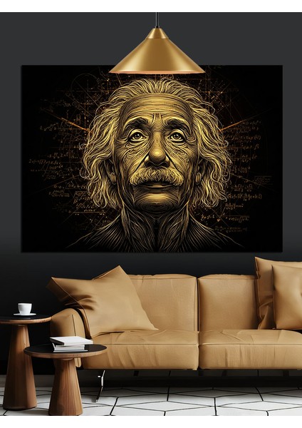 Einstein'ın Bilge Yüzü Dekoratif Kanvas - Mdf Ahşap Tablo fırsatları