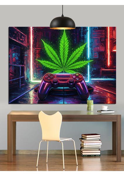 Yapraklı Kontrol Cihazı Dekoratif Kanvas - Mdf Ahşap Tablo fiyatları