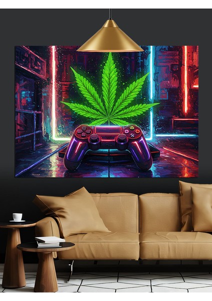 Yapraklı Kontrol Cihazı Dekoratif Kanvas - Mdf Ahşap Tablo fırsatları