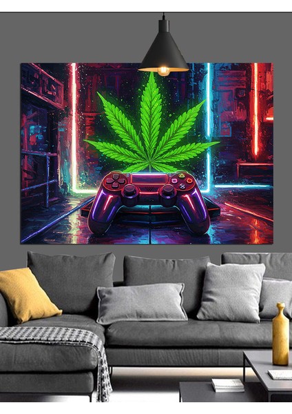 Yapraklı Kontrol Cihazı Dekoratif Kanvas - Mdf Ahşap Tablo indirimleri