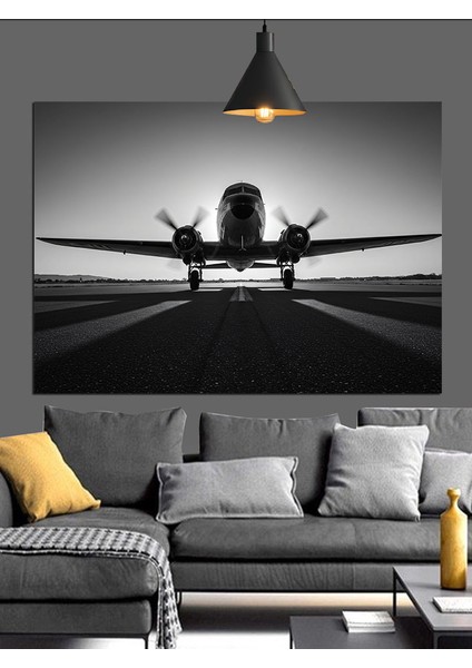 Kalkış Yapan Uçak Görüntüsü Dekoratif Kanvas - Mdf Ahşap Tablo fırsatları