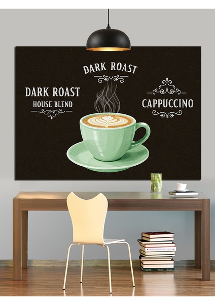 Cappuccino Kahve Dekoratif Kanvas - Mdf Ahşap Tablo