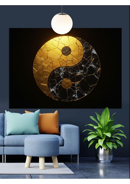 Yin Yang Sembolü Dekoratif Kanvas - Mdf Ahşap Tablo fiyatları