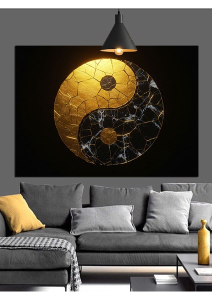 Yin Yang Sembolü Dekoratif Kanvas - Mdf Ahşap Tablo fırsatları