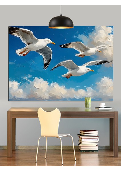 Deniz Üzerinde Uçan Martılar Dekoratif Kanvas - Mdf Ahşap Tablo modelleri
