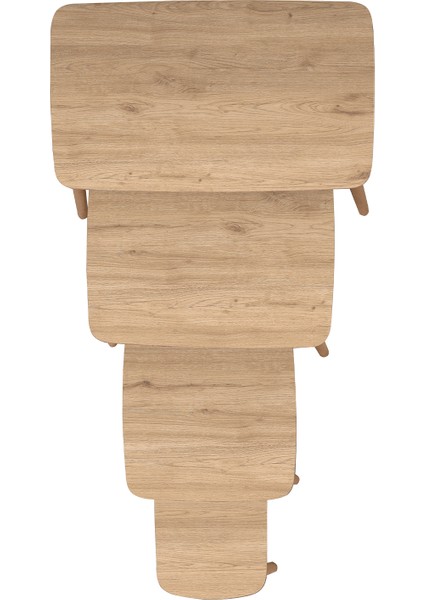 Luci 4lü Mdf Ahşap Zigon Sehpa Meşe indirimleri